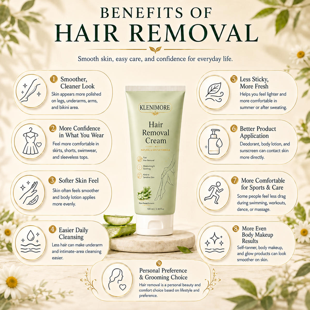 KLENIMORE Hair Removal Cream for All Women & Men